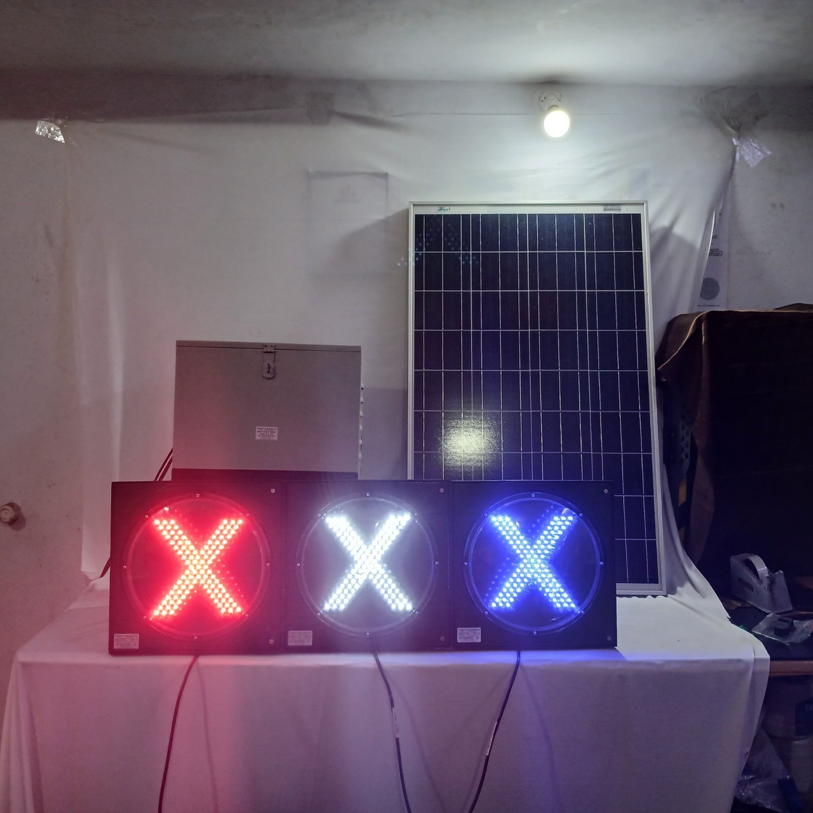 Traffic Warning Blinker at Intersection